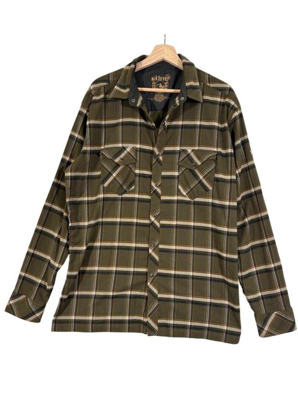 Kuhl Lowdown Pearl Snap Flannel Shirt Size XL